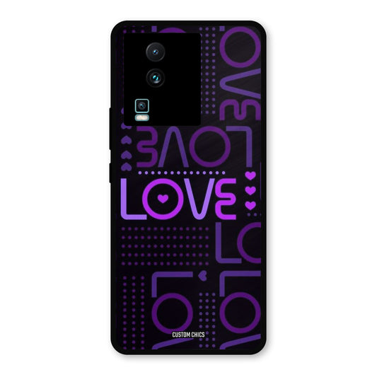 Violet Love IQOO Neo 7 Pro Mobile Back Cover - Typography PrintShield Case