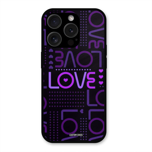 Violet Love iPhone 15 Pro Max Mobile Back Cover - Typography PrintShield Case