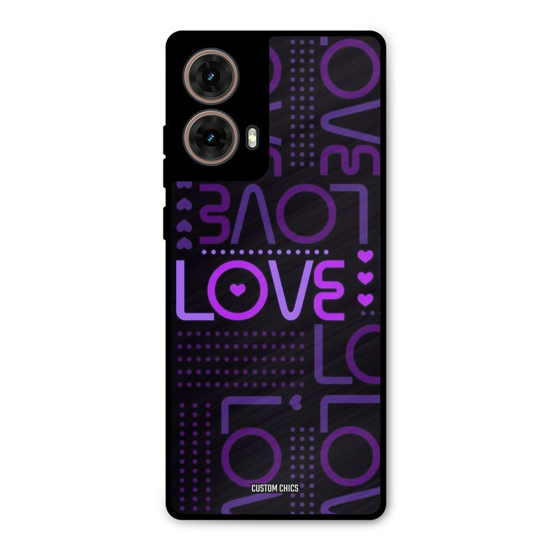 Violet Love Moto G85 Mobile Back Cover - Typography PrintShield Case