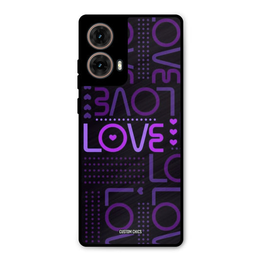 Violet Love Moto G85 Mobile Back Cover - Typography PrintShield Case
