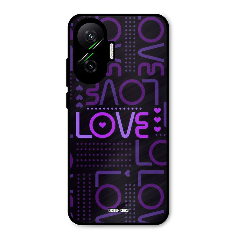 Violet Love Poco F7 5G Mobile Back Cover - Typography PrintShield Case