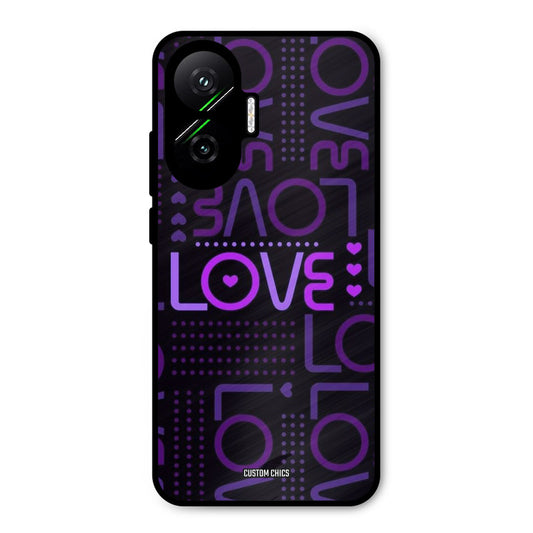 Violet Love Poco F7 5G Mobile Back Cover - Typography PrintShield Case