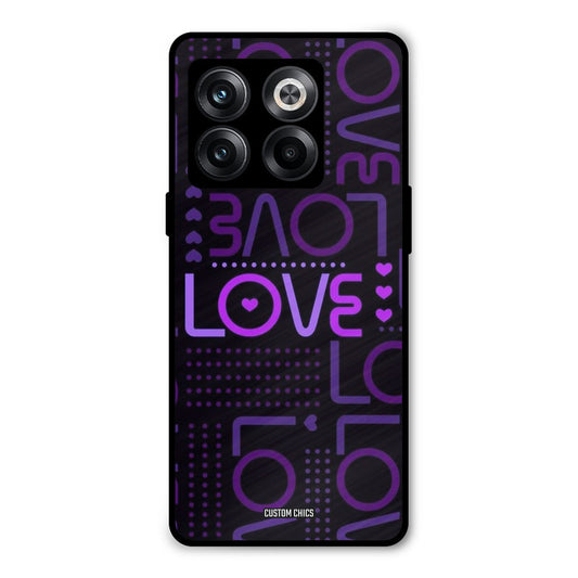 Violet Love Oneplus 10T Mobile Back Cover - Typography PrintShield Case