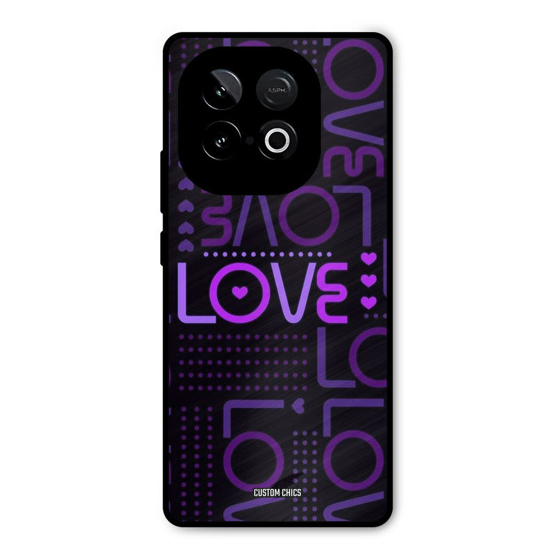 Violet Love iQOO Neo 10 Mobile Back Cover - Typography PrintShield Case