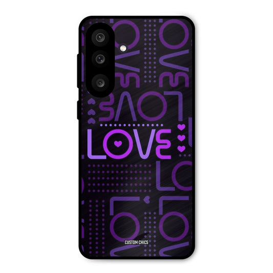 Violet Love Samsung Galaxy M56 Mobile Back Cover - Typography PrintShield Case