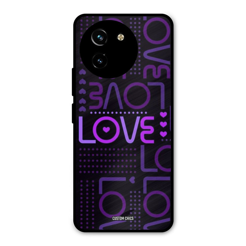 Violet Love Vivo Y200i Mobile Back Cover - Typography PrintShield Case