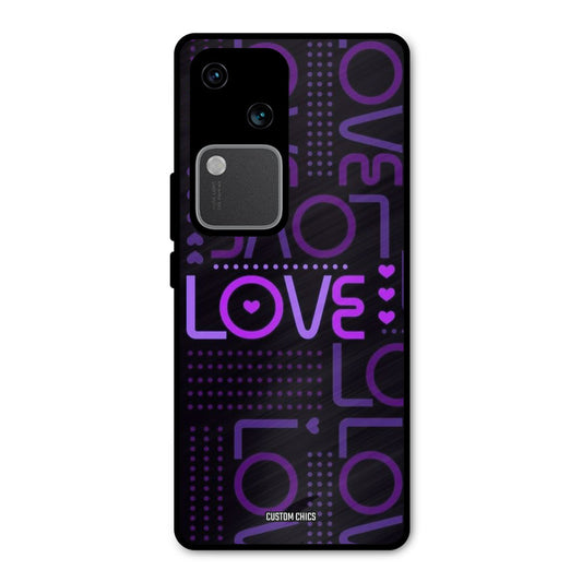Violet Love Vivo V30 Mobile Back Cover - Typography PrintShield Case
