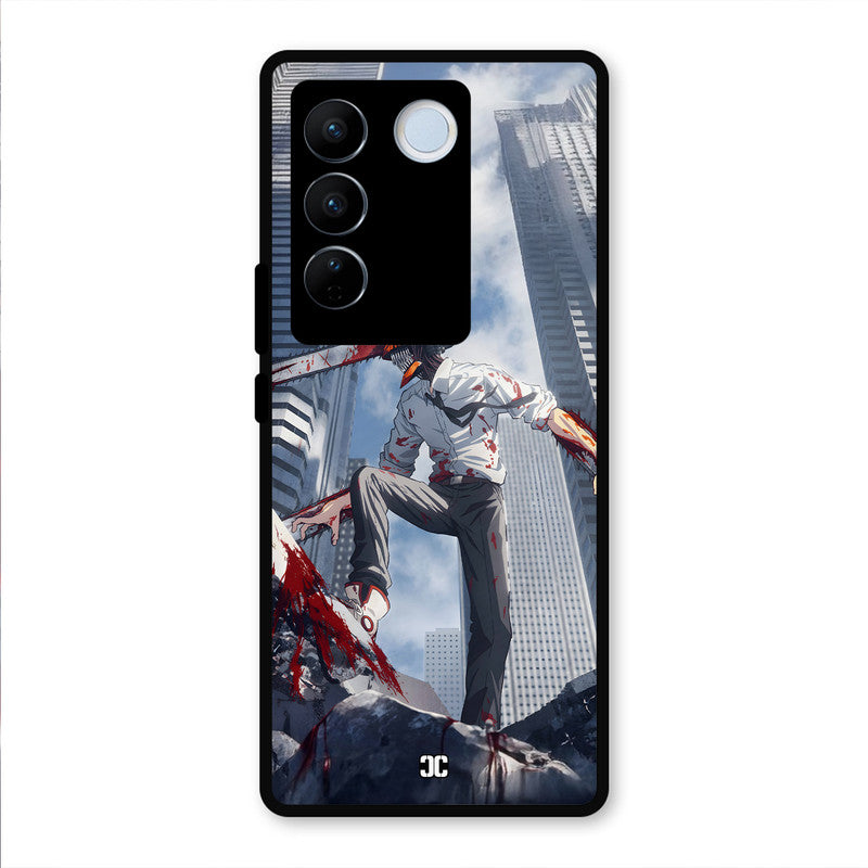 Denji Fighting Vivo V27 Pro Mobile Back Cover - Anime PrintShield Case