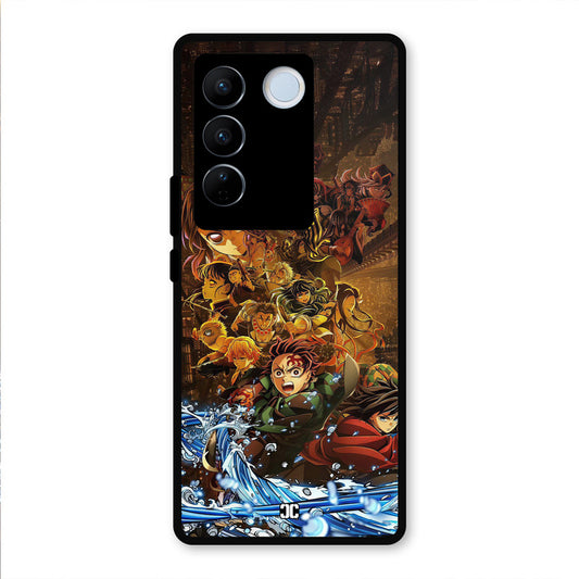 Demon Slayers Vivo V27 Pro Mobile Back Cover - Anime PrintShield Case