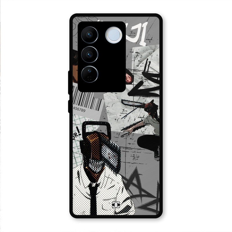 Denji Rage Vivo V27 Pro Mobile Back Cover - Anime PrintShield Case