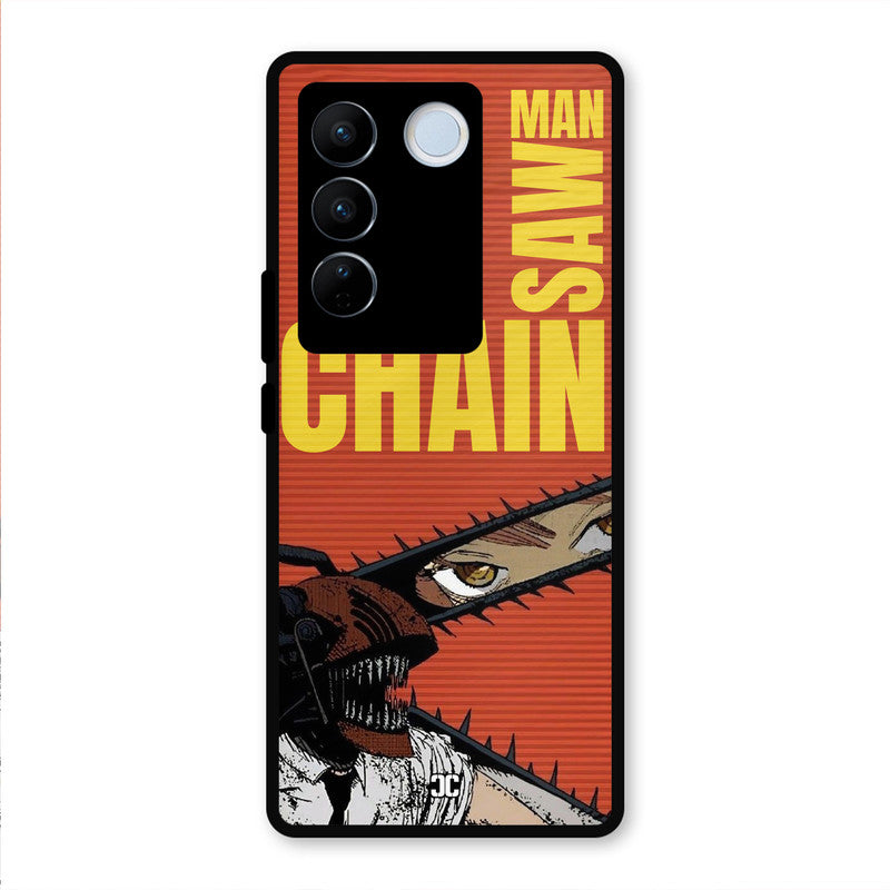 Raging Chainsaw Vivo V27 Pro Mobile Back Cover - Anime PrintShield Case
