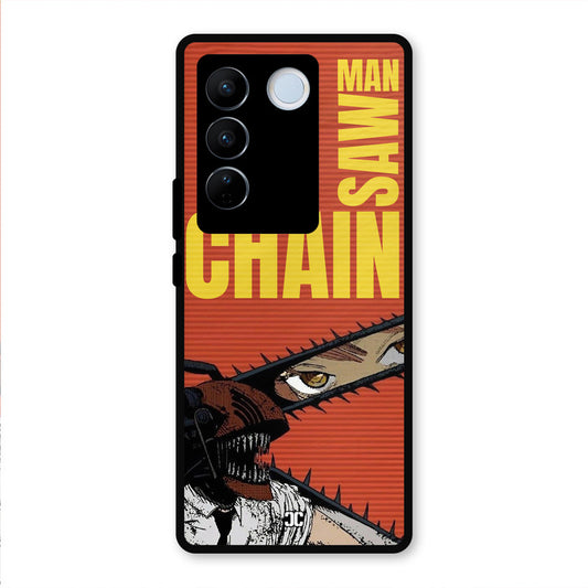 Raging Chainsaw Vivo V27 Pro Mobile Back Cover - Anime PrintShield Case