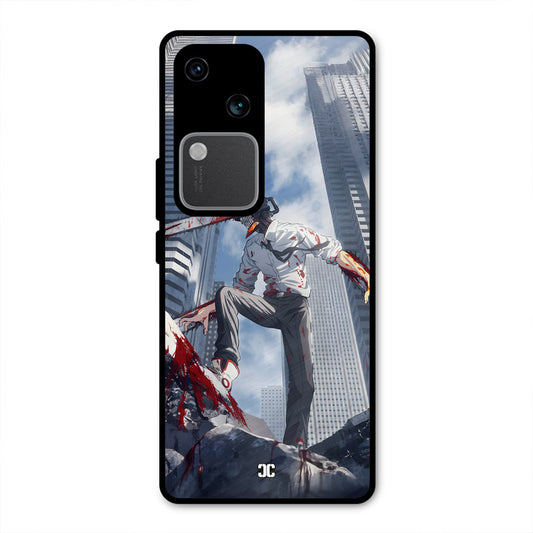 Denji Fighting Vivo V30 Mobile Back Cover - Anime PrintShield Case
