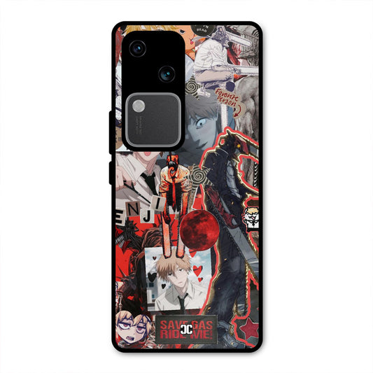 Denji Thoughts Vivo V30 Mobile Back Cover - Anime PrintShield Case