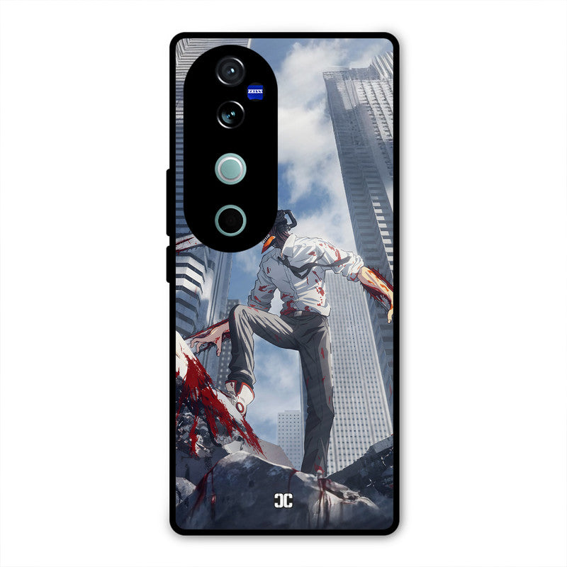 Denji Fighting Vivo V40 Mobile Back Cover - Anime PrintShield Case