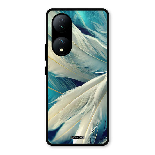 White Feather Vivo Y100 Mobile Back Cover - Aesthetic PrintShield Case