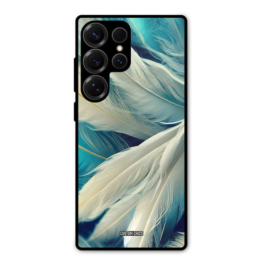 White Feather Samsung Galaxy S25 Ultra Mobile Back Cover - Aesthetic PrintShield Case
