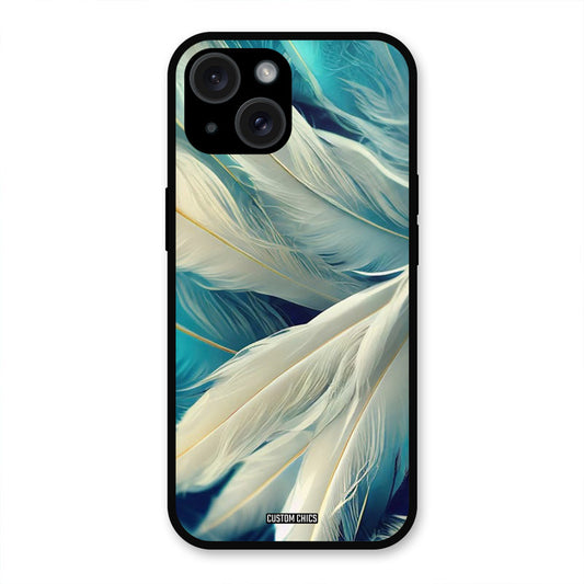 White Feather iPhone 15 Plus Mobile Back Cover - Aesthetic PrintShield Case