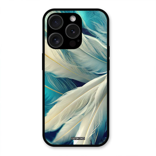 White Feather iPhone 15 Pro Max Mobile Back Cover - Aesthetic PrintShield Case