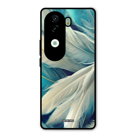White Feather Vivo V40e Mobile Back Cover - Aesthetic PrintShield Case