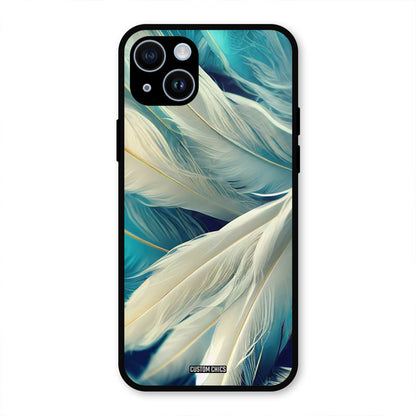 White Feather iPhone 14 Plus Mobile Back Cover - Aesthetic PrintShield Case