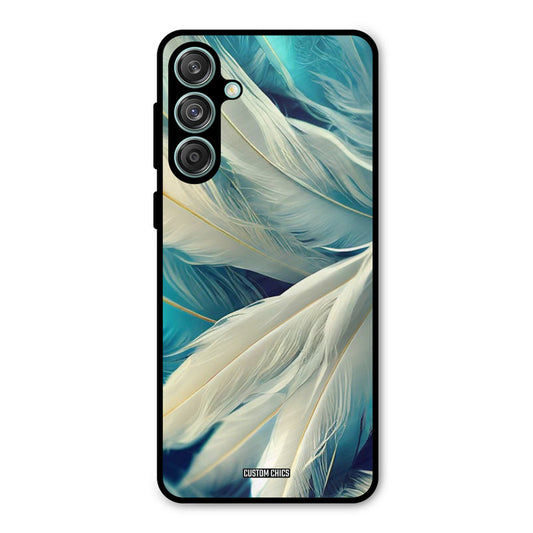 White Feather Samsung Galaxy M55 5G Mobile Back Cover - Aesthetic PrintShield Case