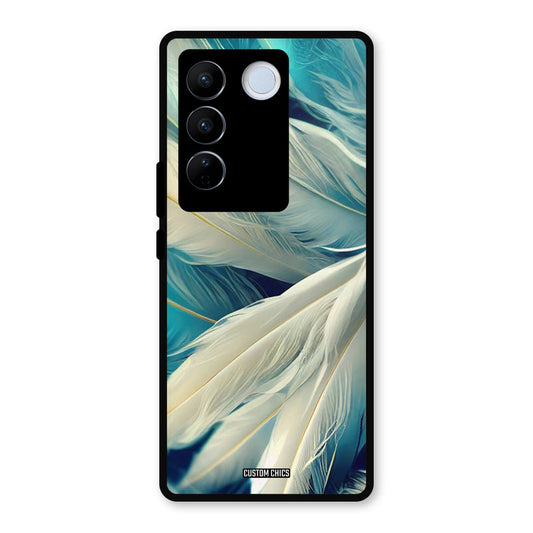 White Feather Vivo V27 Pro Mobile Back Cover - Aesthetic PrintShield Case