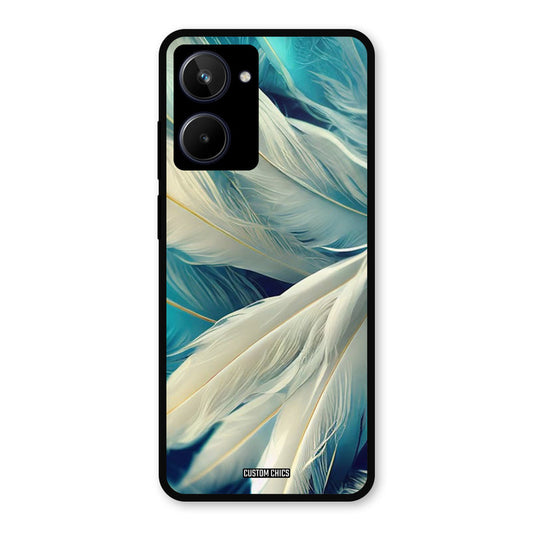 White Feather Realme 10 Mobile Back Cover - Aesthetic PrintShield Case