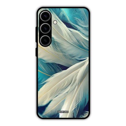 White Feather Samsung Galaxy S24 Plus Mobile Back Cover - Aesthetic PrintShield Case