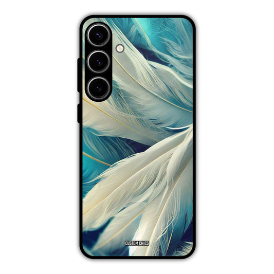 White Feather Samsung Galaxy S24 Plus Mobile Back Cover - Aesthetic PrintShield Case