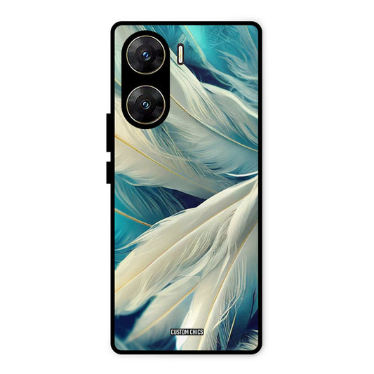 White Feather Vivo V29e Mobile Back Cover - Aesthetic PrintShield Case