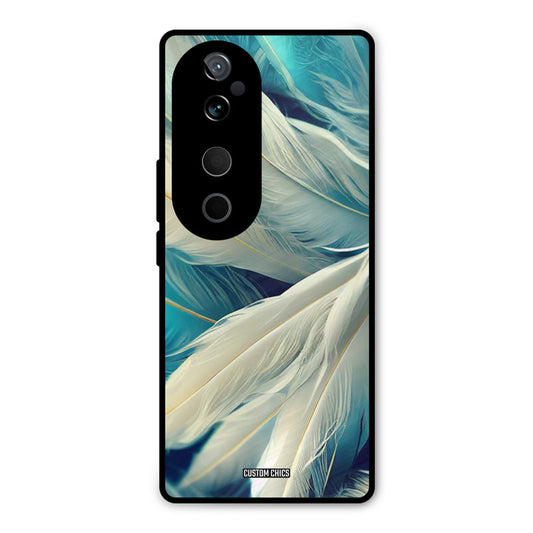 White Feather Vivo V40 Pro Mobile Back Cover - Aesthetic PrintShield Case