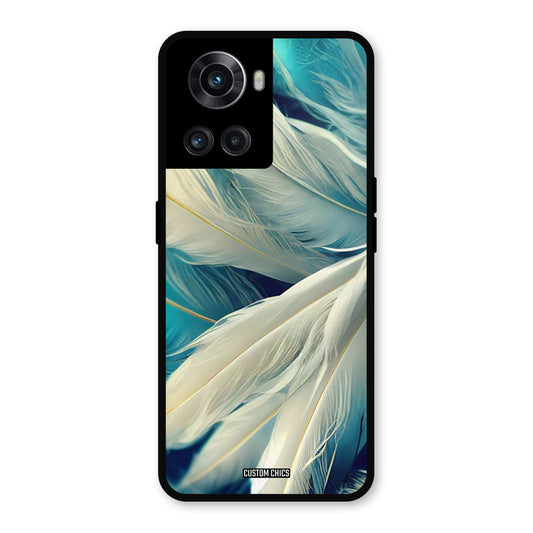 White Feather OnePlus 10R Mobile Back Cover - Aesthetic PrintShield Case