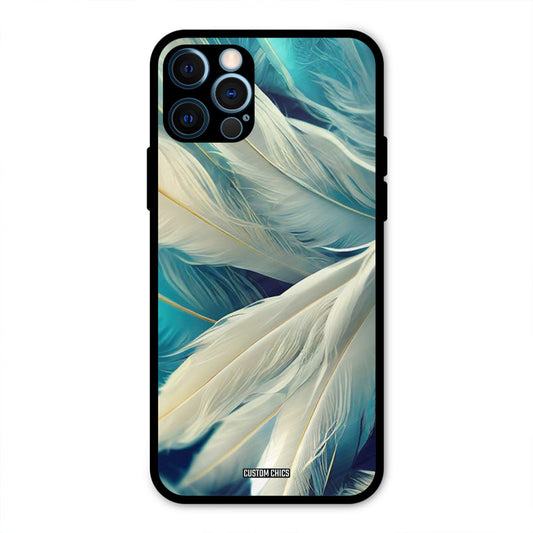 White Feather IPhone 12 Pro Mobile Back Cover - Aesthetic PrintShield Case