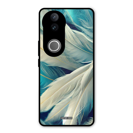 White Feather Vivo V50 Mobile Back Cover - Aesthetic PrintShield Case