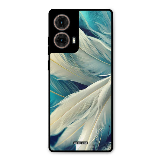 White Feather Moto G85 Mobile Back Cover - Aesthetic PrintShield Case
