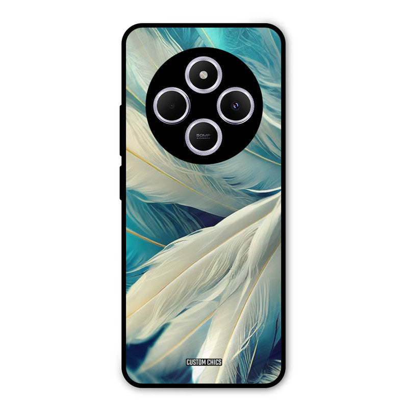 White Feather Poco M7 Mobile Back Cover - Aesthetic PrintShield Case