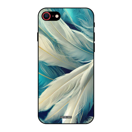 White Feather iPhone SE 2020 Mobile Back Cover - Aesthetic PrintShield Case