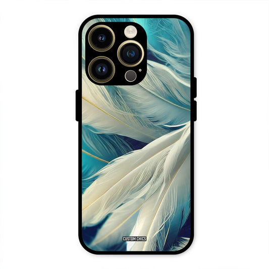 White Feather iPhone 14 Pro Max Mobile Back Cover - Aesthetic PrintShield Case