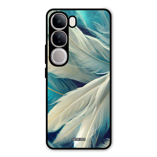 White Feather Vivo Y300 Mobile Back Cover - Aesthetic PrintShield Case