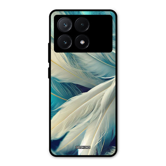White Feather Poco X6 Pro Mobile Back Cover - Aesthetic PrintShield Case