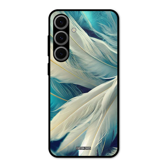 White Feather Samsung Galaxy S24 FE Mobile Back Cover - Aesthetic PrintShield Case