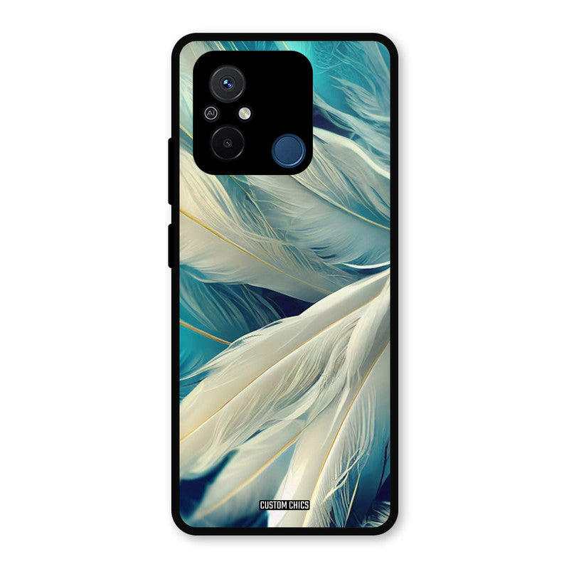 White Feather Redmi 12c Mobile Back Cover - Aesthetic PrintShield Case