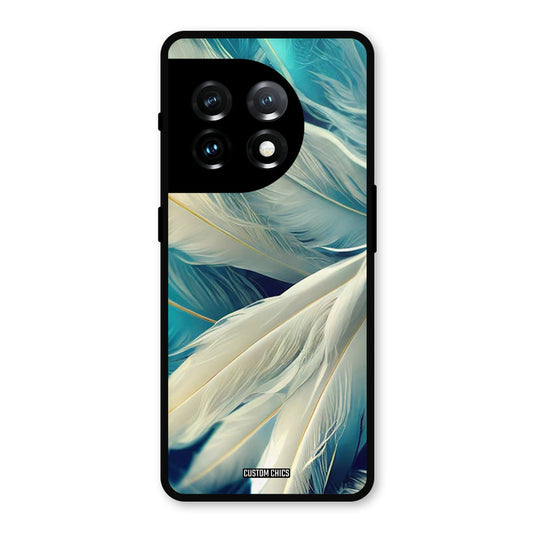 White Feather OnePlus 11 Mobile Back Cover - Aesthetic PrintShield Case