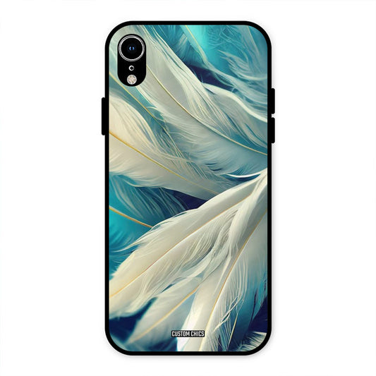 White Feather iPhone XR Mobile Back Cover - Aesthetic PrintShield Case