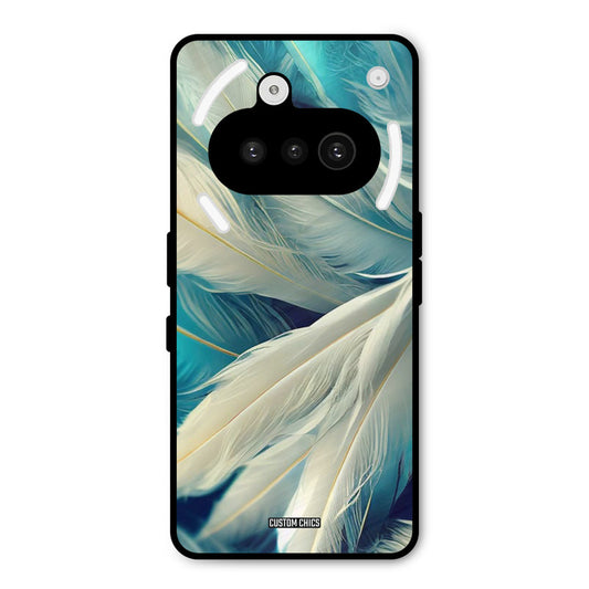 White Feather Nothing Phone 3A Mobile Back Cover - Aesthetic PrintShield Case