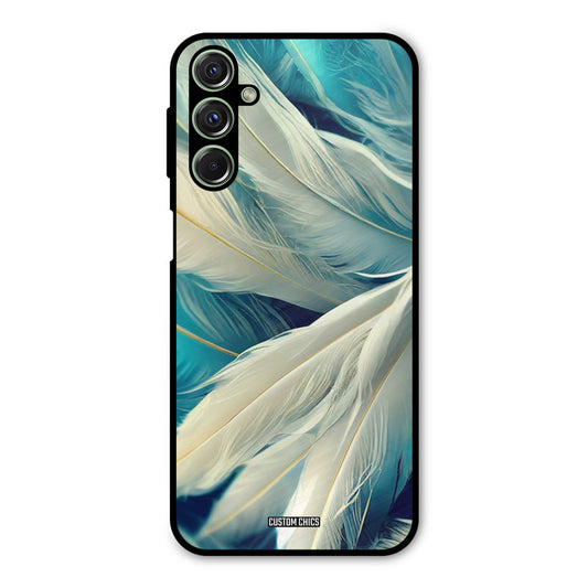 White Feather Samsung Galaxy M34 Mobile Back Cover - Aesthetic PrintShield Case