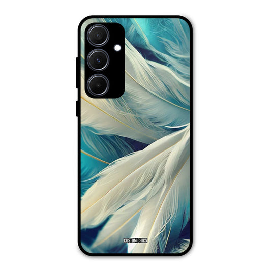 White Feather Samsung Galaxy A35 5G Mobile Back Cover - Aesthetic PrintShield Case