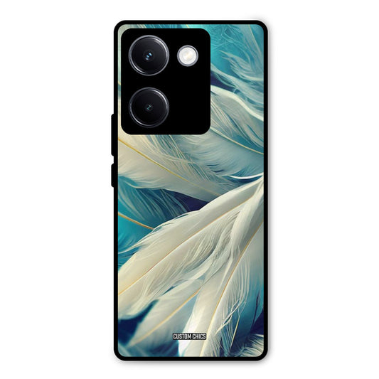 White Feather Vivo Y300 Plus Mobile Back Cover - Aesthetic PrintShield Case