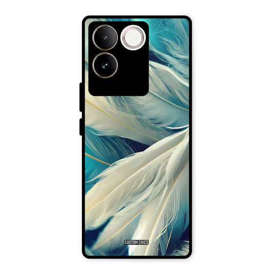 White Feather Vivo T2 Pro Mobile Back Cover - Aesthetic PrintShield Case